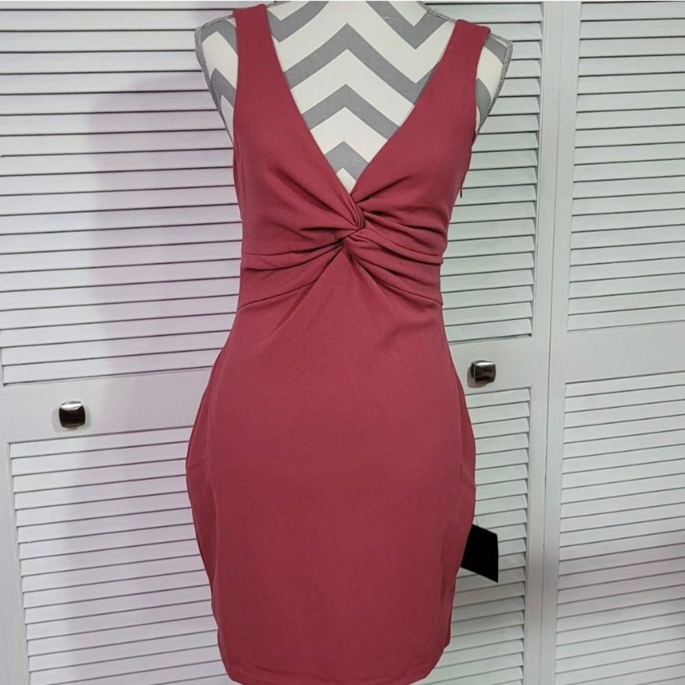 Never Worn NEW WITH TAGS - Rusty Rose Bodycon Dress with Twist in Front & Back